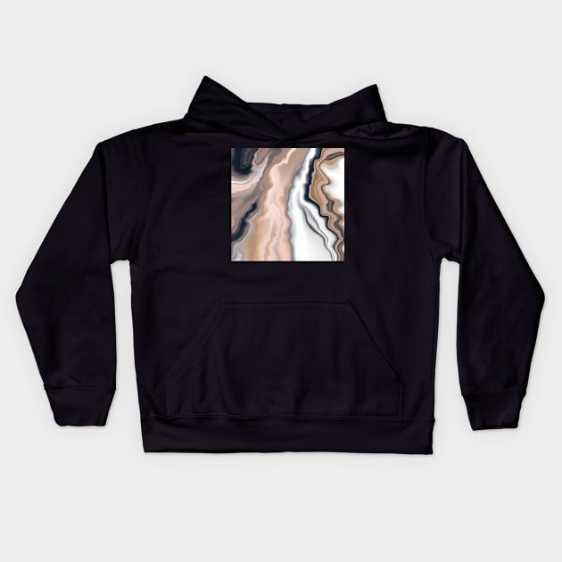 Modern marbling 36 Kids Hoodie by mmartabc